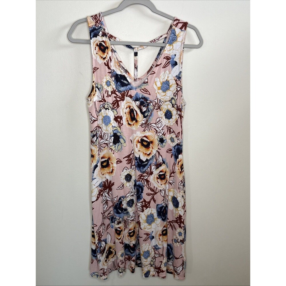 24/7 Maurices Floral Midi Dress M Pink Floral Cottage-core Boho Festival Casual
